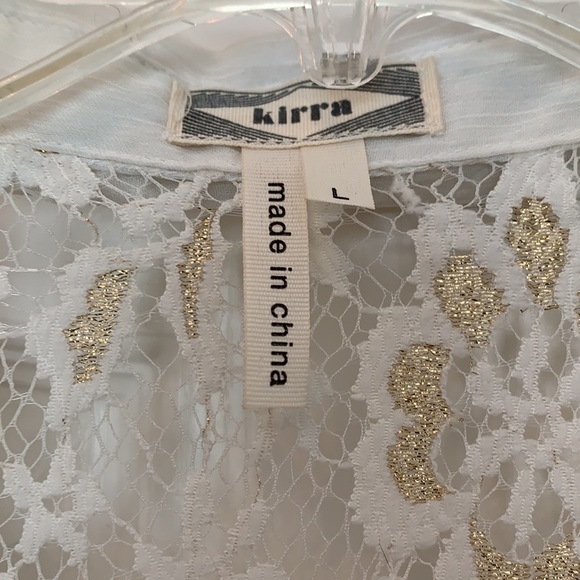 Kirra sheer white and gold size M tank top - Picture 2 of 3